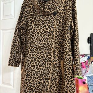 Christian Siriano Tan and Black Patterned Coat